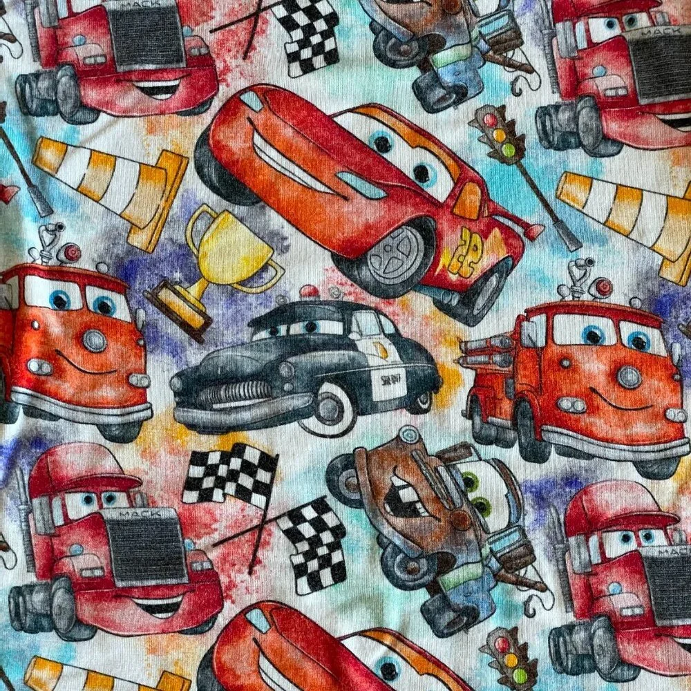Bamboo Bliss Boutique Disney Cars & 101 Dalmatians PJs Shorts & Top, Sz 12-18 Mo